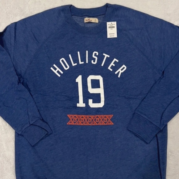 (NWT) Hollister Logo Graphic Crew Sweatshirt in Navy, Small - Picture 4 of 14